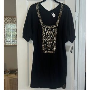 NWT Black Nanette Lepore Dress with Silver Embellishments